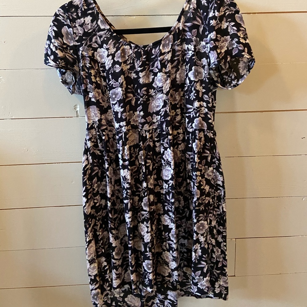 Black and white floral dress
